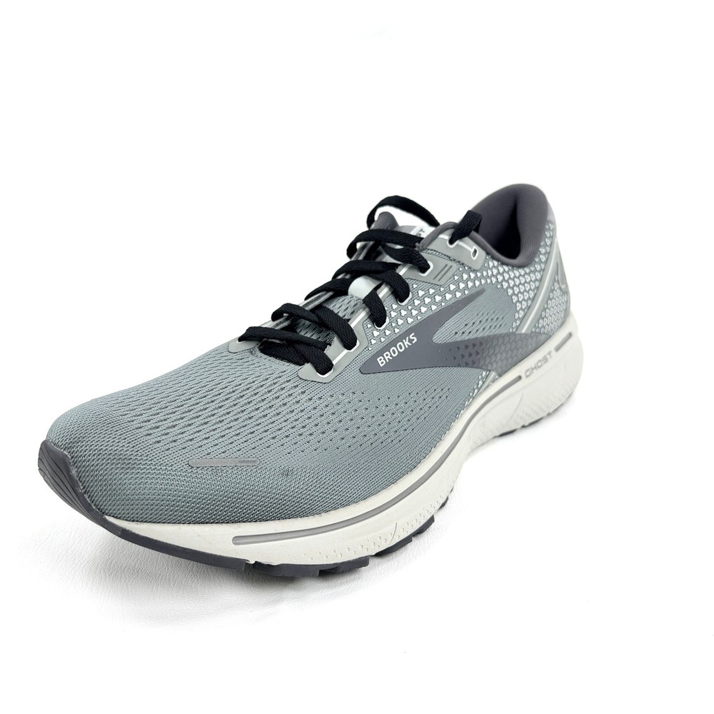 New Brooks Mens Ghost 14 Performance Fitness Running Shoes Gray Oyster Size 14 D